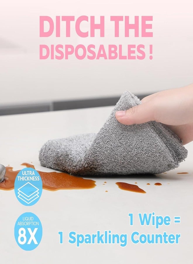 ZEVON Microfibre Cleaning Cloth Roll 25×25 cm, Reusable & Washable Tear-Away Kitchen Towel Roll for Home, Kitchen, Office, Electronics & Car Cleaning - Grey (Pack of 20) - Image 2